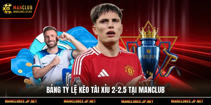 Bảng tỷ lệ kèo tài xỉu 2-2.5 tại Manclub