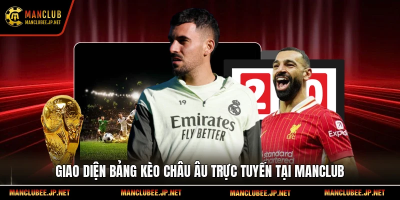 Giao diện bảng kèo châu Âu trực tuyến tại Manclub